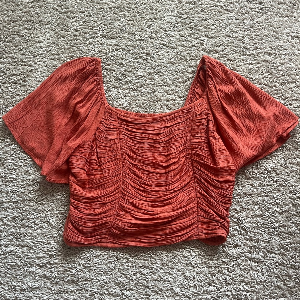 Jessica Simpson adorable orange ruched top